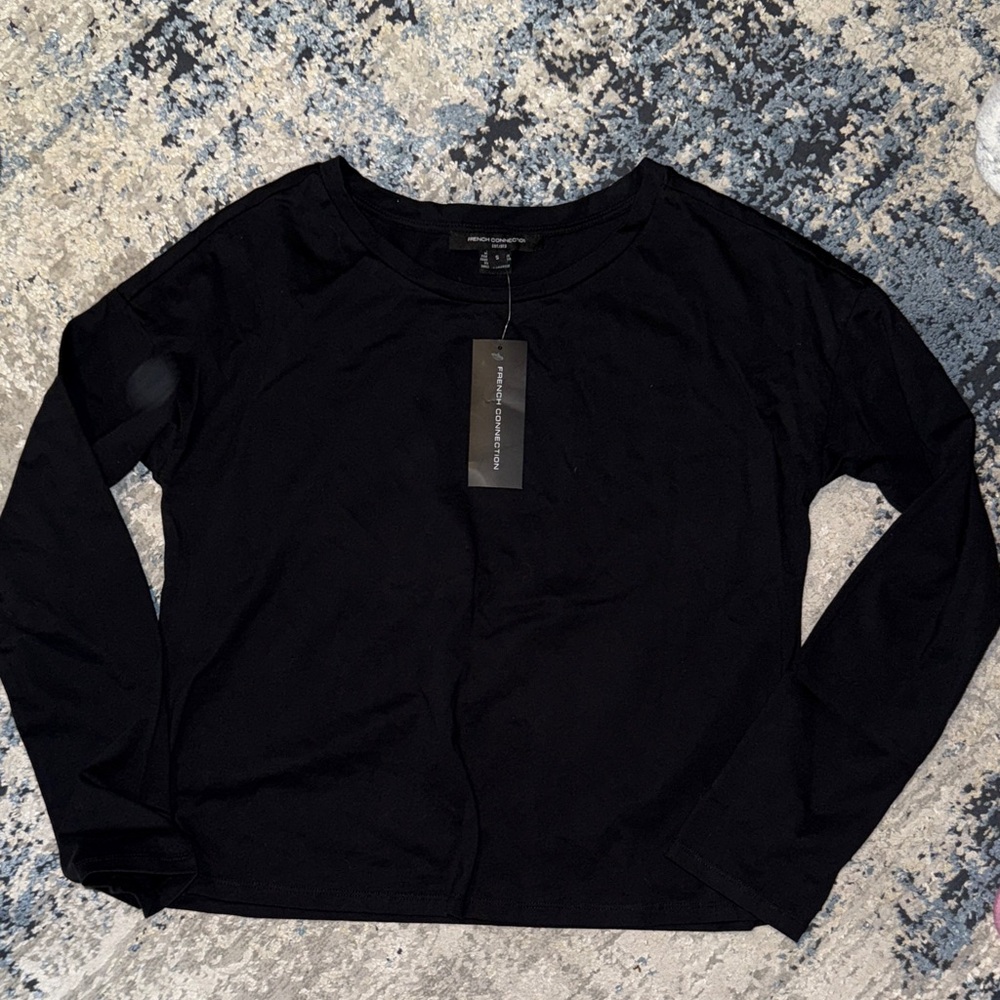 French Connection Black Long Sleeve Sweatshirt